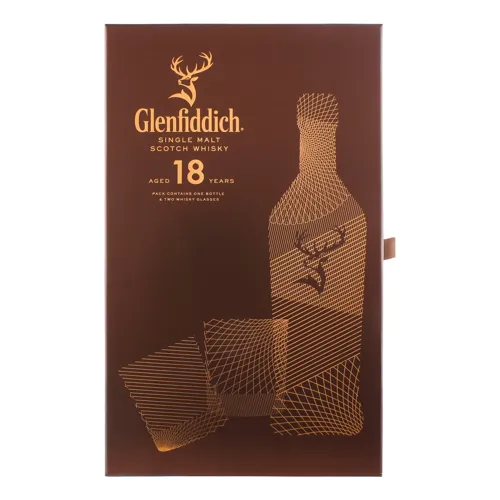 Набір віскі 0.7л 40% односолодовий 18 років+2 стакана Glenfiddich