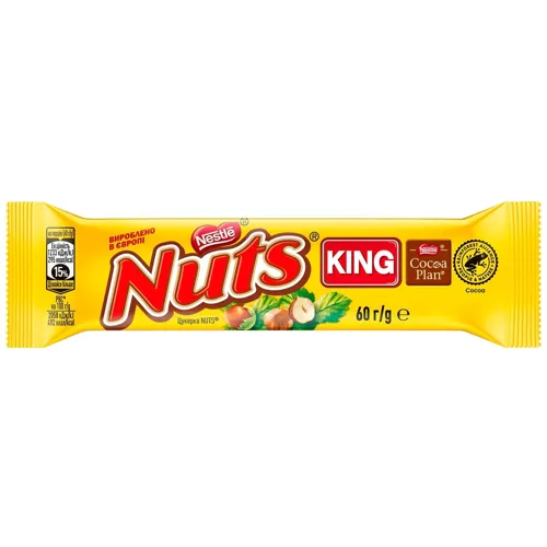 Батончик NESTLE® NUTS® King size шоколадний 60г