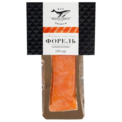 Форель КІТ філе-шматок на шкірі слабосолона 130г
