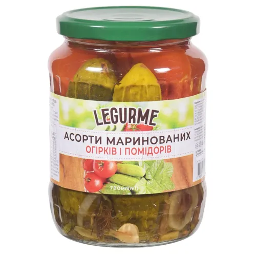 Асорті Legurme з огірків та томатів мариновані 680г