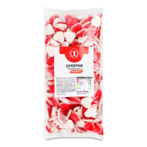 Желейні Цукерки Hearts, ТМ '1', в/ґ, 1 кг