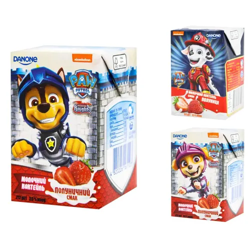 Коктейль молочний Danone Щенячий Патруль полуниця 2,5% 212г