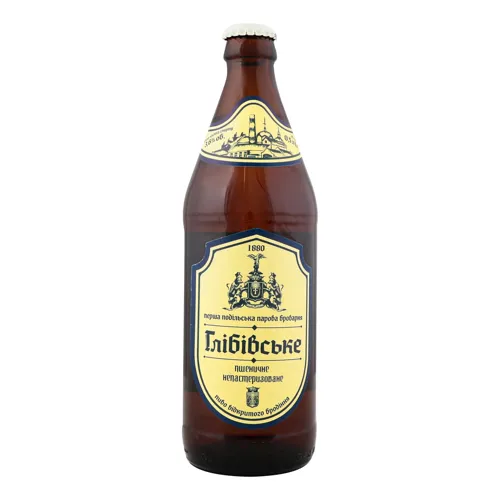 Пиво 0.5л 3.6% пшеничне непастеризоване фільтроване Глібівське Перша Подільська Парова Броварня