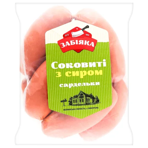 Сардельки Забіяка Соковиті з сиром перший сорт