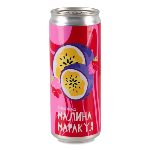 Напій Безалкогольний Газований Малина-Маракуя Лимонад, в/ґ, з/б 330мл
