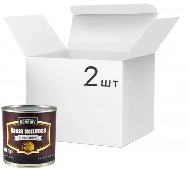 Упаковка консерв м'ясних Demydiv Каша перлова зі свининою 385г х 2 шт