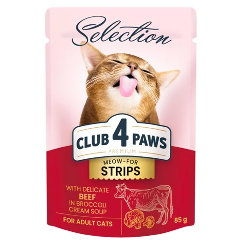 Корм вологий Club 4 Paws Premium Selection з яловичиною та броколі для котів 85г
