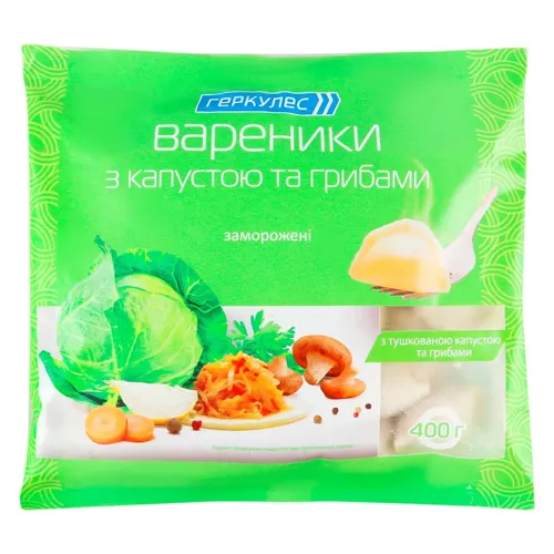 Вареники Геркулес з капустою та грибами 400г