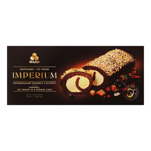 Морозиво Карамельний пломбір у бісквіті Imperium Rud к/у 520г