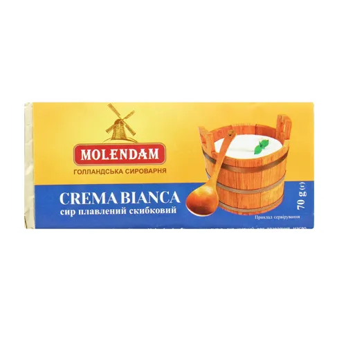 Сир 50% плавлений скибковий Crema Bianca Molendam 70г