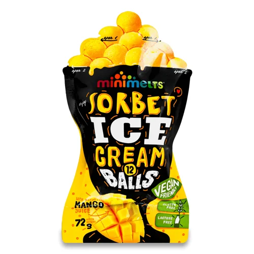 Кульки морозива Mini Melts з сорбету манго,72г
