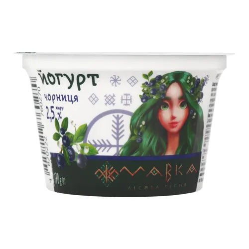 Йогурт 2.5% з наповнювачем Чорниця Мавка Галичина ст 170г