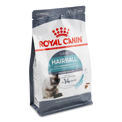 Корм сухий повнораціонний для дорослих котів Hairball Care Royal Canin, в/г 400г