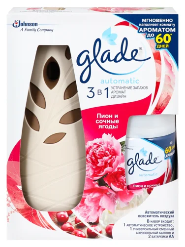 Освіжувач Повітря Glade Авто, Піон і Соковиті Ягоди, 269 мл
