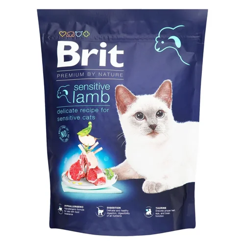 Корм сухий Brit Premium з ягням для котів із чутливим травленням 300г