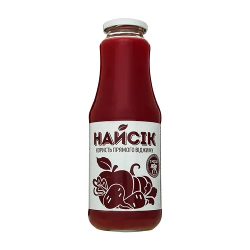 Сік неосвітлений пастеризований яблучно-овочевий Найсік 1л