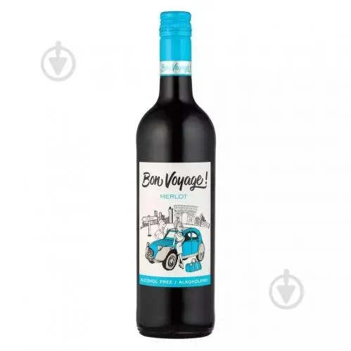 Вино червоне сухе безалкогольне Bon Voyage Merlot 0.75л