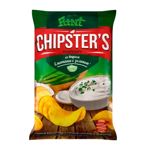 Чіпси картопляні зі смаком сметани із зеленню Chipster's м/у 70г