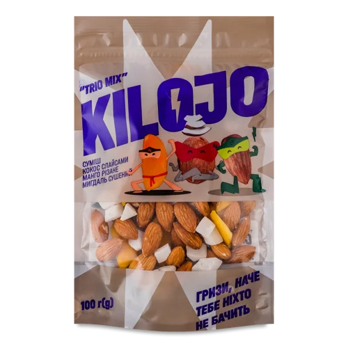 Суміш Кокос, Манго, Мигдаль Trio Mix, В/К, 100г