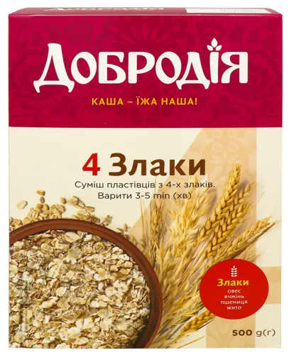 Смесь хлопьев 4 злака Добродія