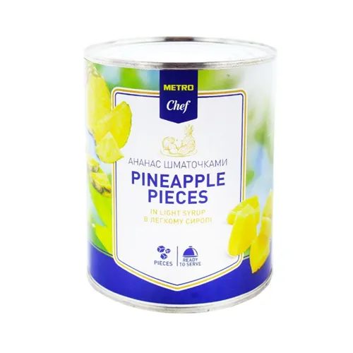 Ананас Metro Chef шматочками в легкому сиропі 820г