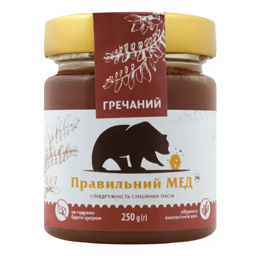 Мед гречаний Правильний мед с/б 250г