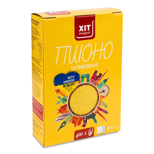 Пшоно Шліфоване Вищого Ґатунку, Картонна Упаковка 4х100г