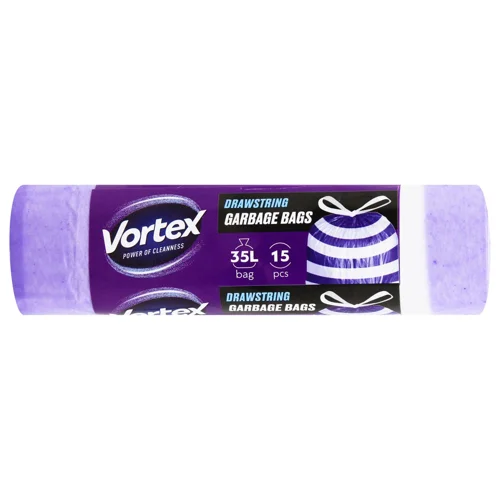 Пакети для сміття Vortex із затяжкою 35л 15шт