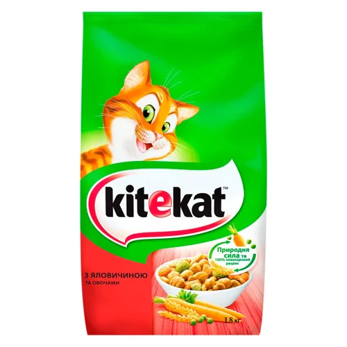 Корм сухий Kitekat з яловичиною та овочами для котів 1,8кг