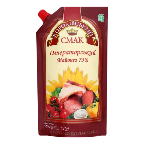 Майонез 75% Імператорський Королівський смак д/п 580г