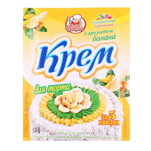 Крем швидкого приготування з ароматом банана Добрик м/у 50г