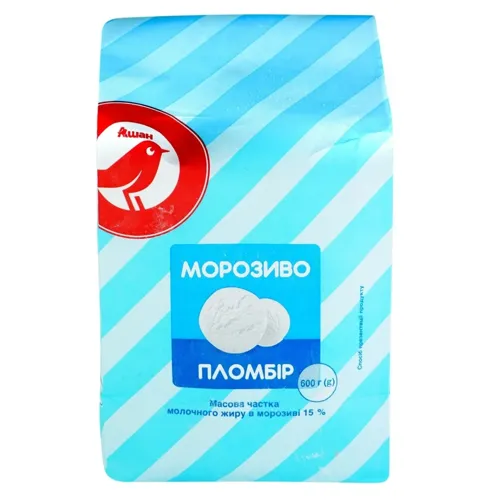 Морозиво Auchan пломбір 600г