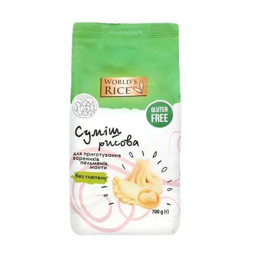 Суміш рисова для вареників, пельменів, манти World`s Rice м/у 700г