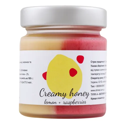 Крем-мед з малиною і лимоном Мед-шмед 230г