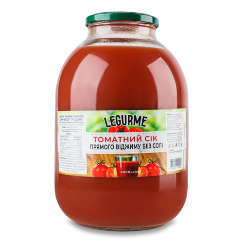 Сік Томатний Без Солі Прямого Віджиму, c/б 3.0л