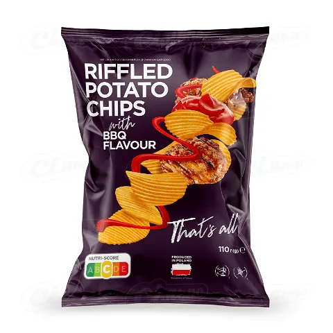 Чіпси Премія картопляні рифлені зі смаком барбекю, 110г