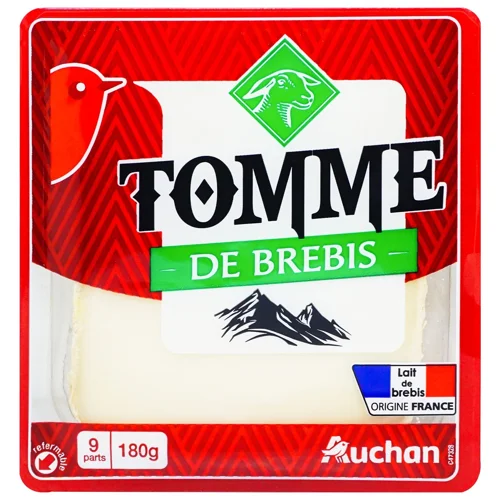 Сир Auchan Tomme овечий 180г