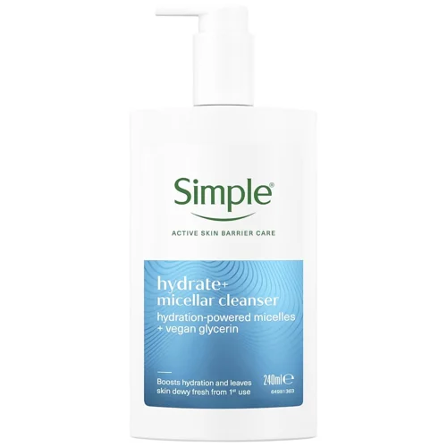 Міцелярний засіб для вмивання Simple Active Skin Barrier Care зволожуючий 240мл