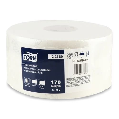 Папір Туалетний В Міні-Рулонах 2-Шаровий Tork, 1шт