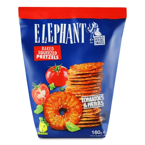 Брецелі Elephant з приправою з томатами та травами 160г