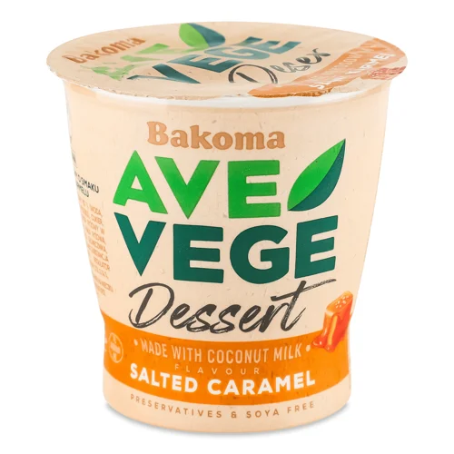 Десерт Bakoma Ave Vege на рослинній основі смак солона карамель,150г