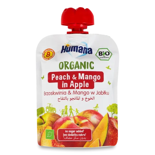 Пюре Humana яблуко-персик-манго органічне