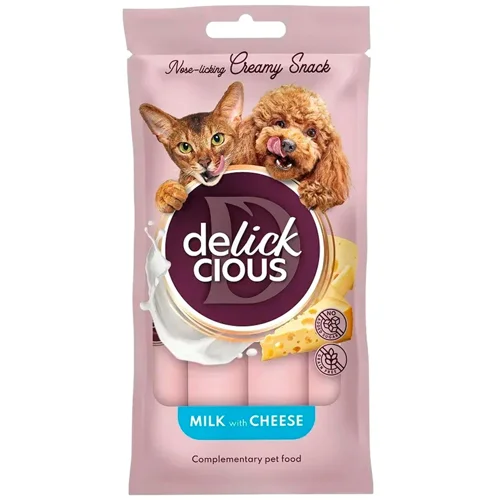 Ласощі для котів та собак Delickcious з молоком та сиром 4шт х 15г