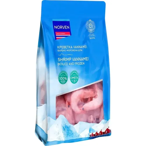 Креветка Norven Vannamei варено-морожена 600г
