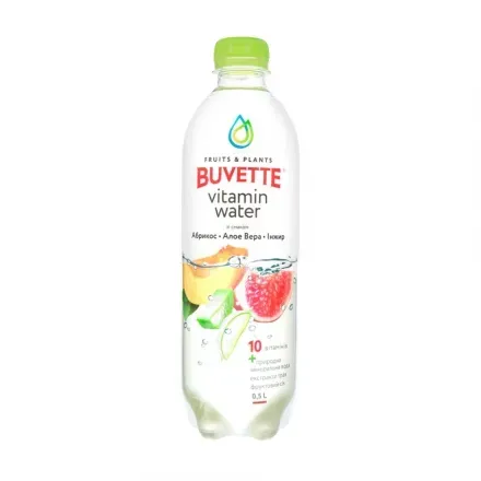 Напій Buvette Vitamin Water зі смаком Абрикос-інжир-алое-вера 0,5л