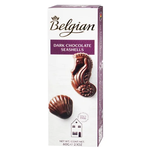 Цукерки Belgian Мушлі Чорний шоколад 60г
