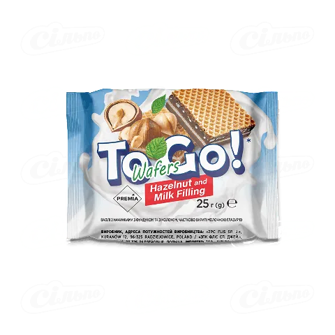 Вафлі «Премія»® з горіхово-молочною начинкою, 25г