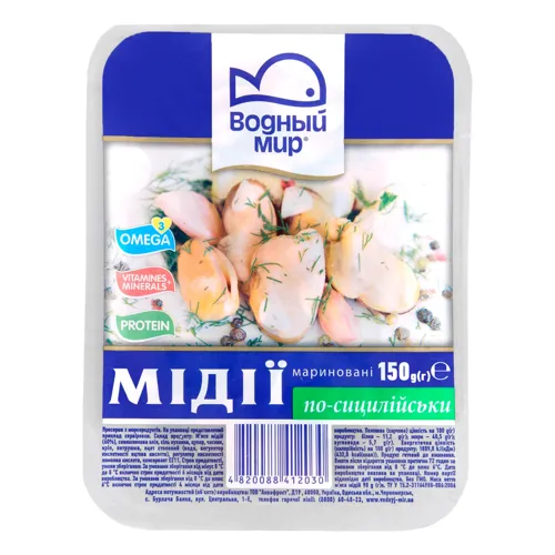 Мідії мариновані По-сицилійськи Водный мир п/у 150г