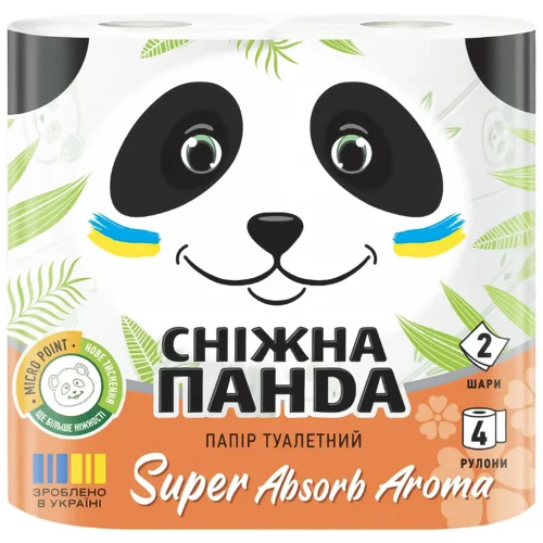 Туалетний папір Сніжна Панда Super Absorb Aroma 2-шаровий 4шт