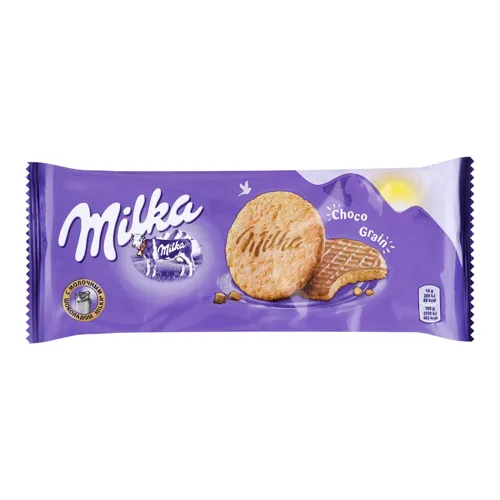 Печиво з вівсяними пластівцями вкрите молочним шоколадом Choco grain Milka 168г